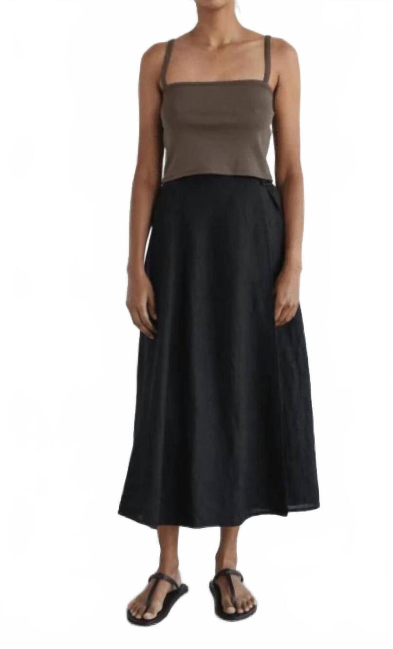 NEW FIRST RITE wrap midi skirt in vintage black
